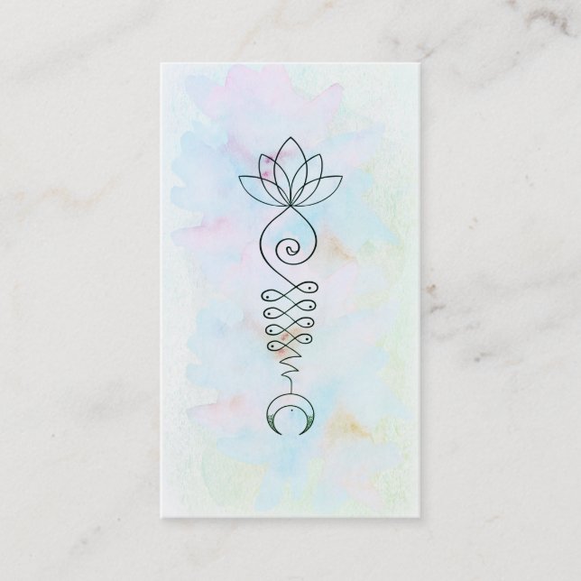 *~* Mond-Lotus-Energie-Heiler-Yoga Reiki Visitenkarte (Vorderseite)