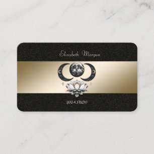 Mond Lotus Gold Schwarz Yoga-Studio Geschäftskarte Visitenkarte