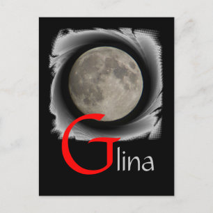 Mond, Lune, Luna, Glina, Moon Postkarte