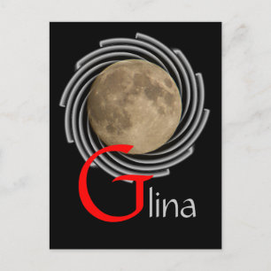 Mond, Lune, Luna, Glina, Moon Postkarte