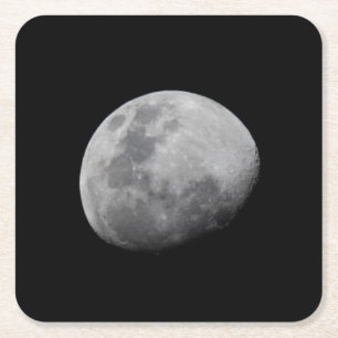 Mond mit schwarzem Himmel   Sambia, Süd-Luangwa Rechteckiger Pappuntersetzer