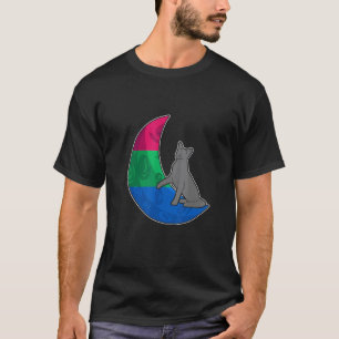 Mond Polysexual Flagge Katze LGBTQ sicherer Raum G T-Shirt