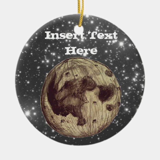 Mond-Raum-Astronomie Keramik Ornament (Vorne)