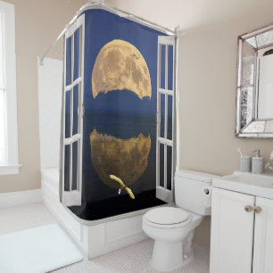 Mond-Reflexion Duschvorhang