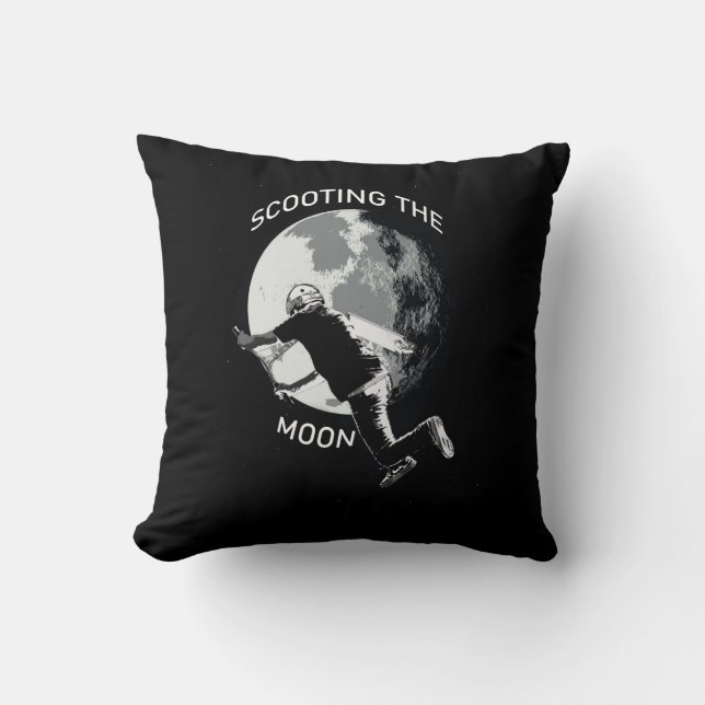 Mond schießen - Scooter stürzen Kissen (Vorderseite)