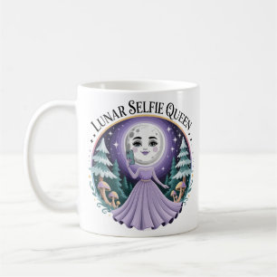 Mond-Selfie Himmelsmagie-Wald Kaffeetasse