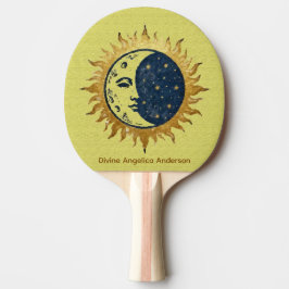 Mond, Sonne und Sterne, Symbol des himmlischen Uni Tischtennis Schläger