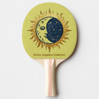 Mond, Sonne und Sterne, Symbol des himmlischen Uni Tischtennis Schläger