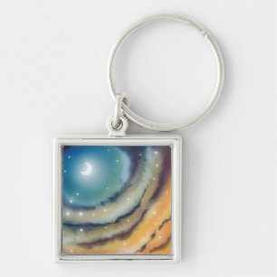 Mond-Sonnenuntergang Ketchain Schlüsselanhänger