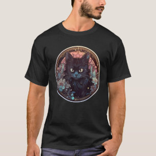 Mond spirituelle Katze Hexenhaft Süße Schwarze Kat T-Shirt