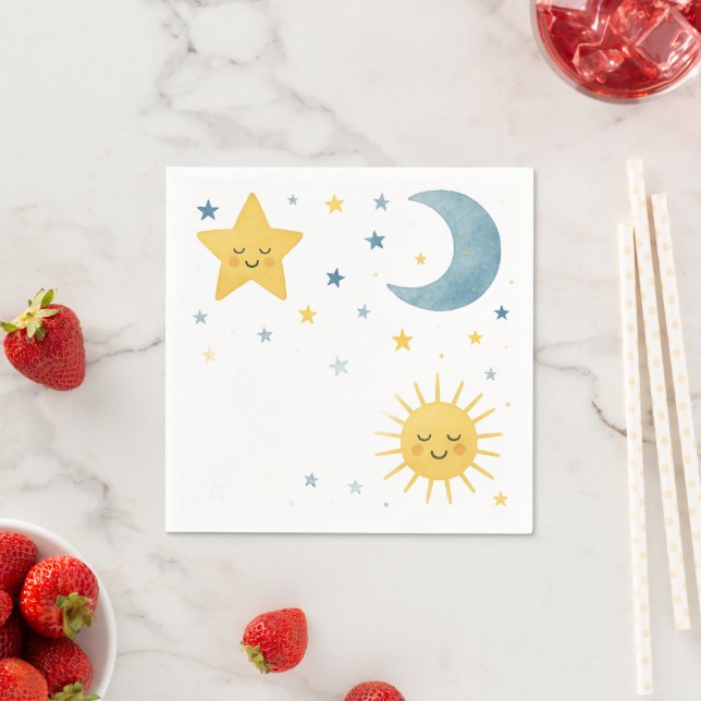 Mond, Stars, Sun & Cloud Celestial Baby Dusche Serviette (Beispiel)