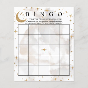 Mond Sterne Bingo Baby Shower Spiele
