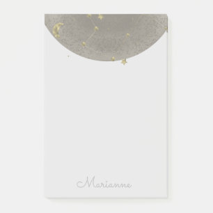 Mond Sterne Faux Gold Post-it Klebezettel