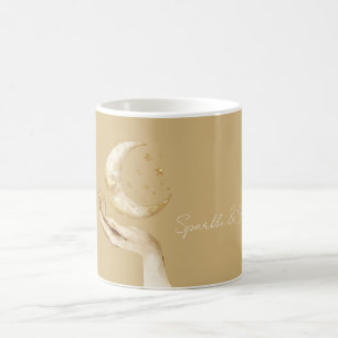 Mond Sterne Hand Gold Kaffeetasse
