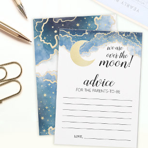 Mond Sterne Himmel Babyparty Ratschlag Karten Gold