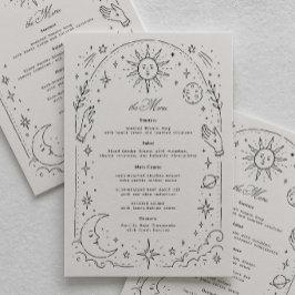 Mond Sterne Himmlische Hochzeit Menükarte