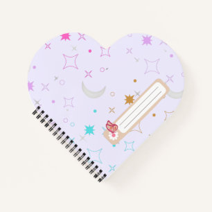 Mond & Sterne Minimalistisches Lavendel Notizbuch