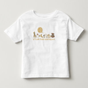 Mond, Sterne und Tiere zum ersten Geburtstag Kleinkind T-shirt
