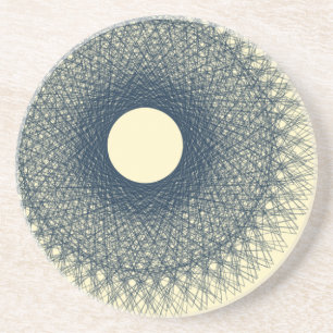 Mond strahlt schwarze abstrakte Kunst aus Getränkeuntersetzer