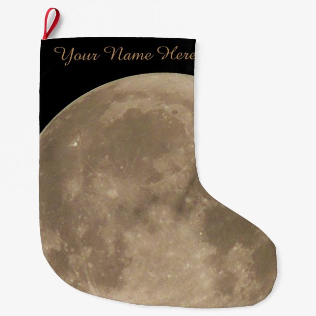 Mond-Strumpf-Vollmond-WeihnachtsStrumpf-Gewohnheit Großer Weihnachtsstrumpf (Vorderseite)