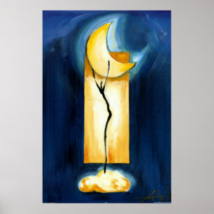 Mond-Tanz durch Künstler Alfred Gockel Poster