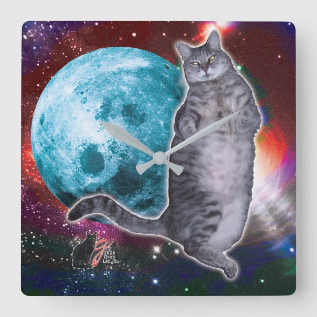 Mond Tänzer Bosco Quadratische Wanduhr (Vorderseite)