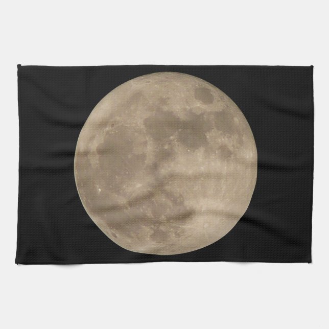 Mond-Tuch-Vollmond-Geschirrtuch-Mond-Dekor Handtuch (Horizontal)