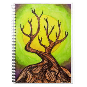 Mond u. Baum-Notizbuch Notizblock