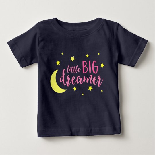 Mond-u. Stern-rosa kleiner großer Träumer-Baby-T - Baby T-shirt