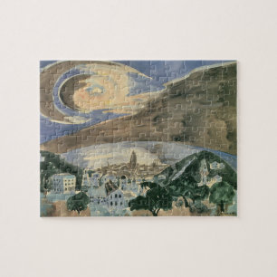 Mond über Barcelona von Walter Gramatte