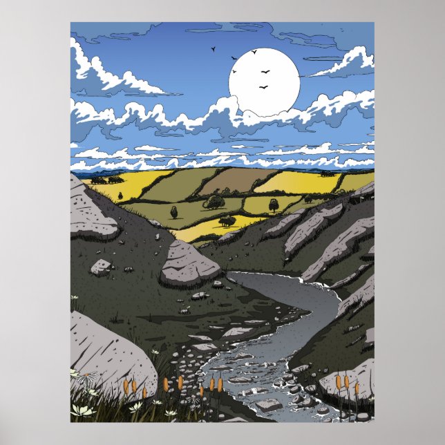 Mond über dem Tal Poster (Vorne)