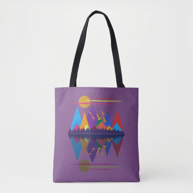 Mond über den Bergen #9 Tasche (Vorderseite)