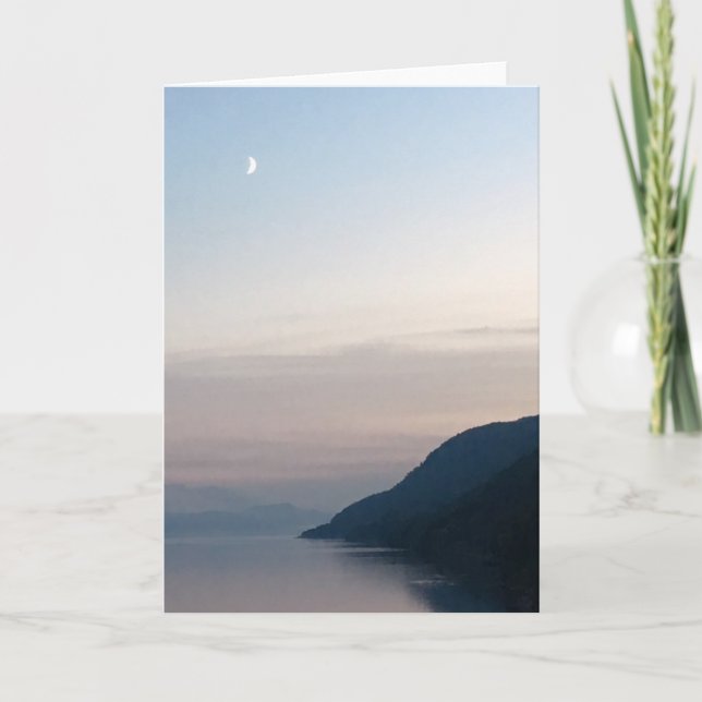 Mond über Loch- Nessgruß-Karte Karte (Vorderseite)