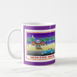 Mond über Miami lila Kaffeetasse