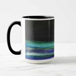 Mond über Wasser - Grafik - Schwarzes Tasse