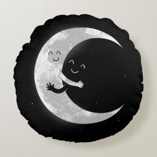 Mond-Umarmung Rundes Kissen