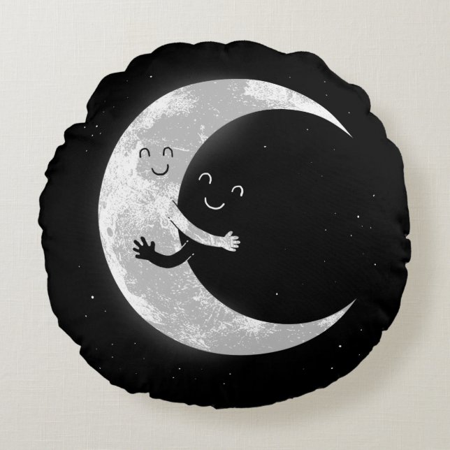 Mond-Umarmung Rundes Kissen (Vorderseite)