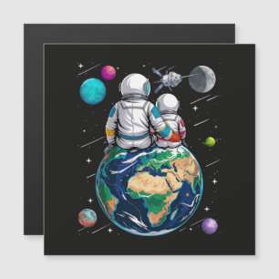 Mond und Astronaut Magnetkarte
