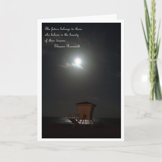 Mond und Cabana und Zitatkarte Karte (Vorderseite)