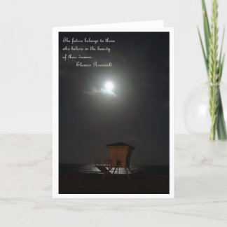 Mond und Cabana und Zitatkarte Karte