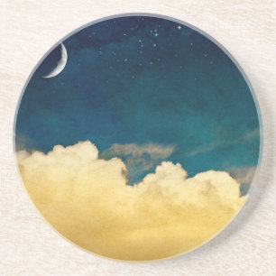 Mond und Cloudscape Sandstein Untersetzer
