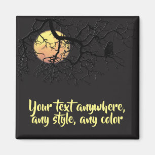 Mond-und Eulen-Silhouette Magnet