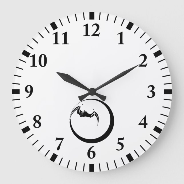 Mond und Fledermaus Große Wanduhr (Vorderseite)