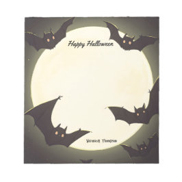 Mond und Fleet Happy Halloween Notizblock