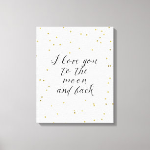 Mond und hinterer GoldConfetti Leinwanddruck