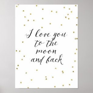 Mond und hinterer GoldConfetti Poster