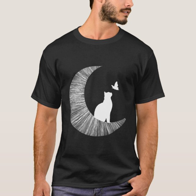 Mond und Katze T-Shirt (Vorderseite)