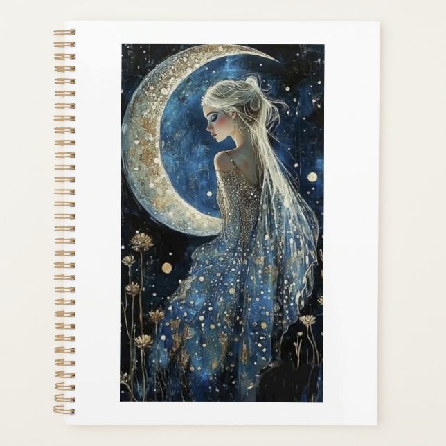 Mond und Lady-Notizbuch Planer (Vorderseite)
