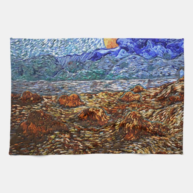 Mond und Landschaft Küchentuch (Horizontal)