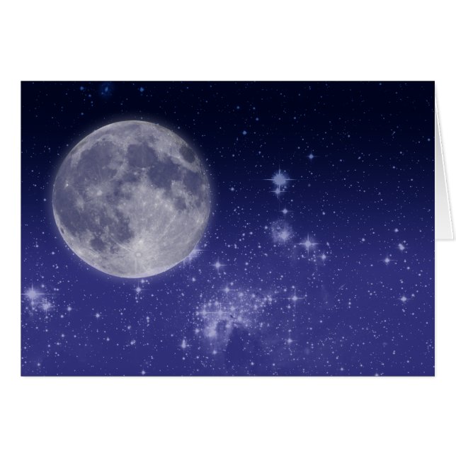 Mond und leuchtende Sterne (Vorderseite (Horizontal))